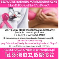 Zapraszamy na bezpłatną mammografię